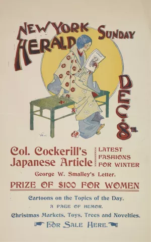 New York Sunday herald. Dec. 8th Oil painting by Charles Hubbard Woodbury