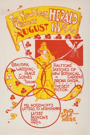The New York Sunday Herald, August 18th 1895 by Charles Hubbard Woodbury Oil Painting