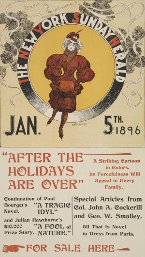 The New York Sunday Herald. Jan. 1896 by Charles Hubbard Woodbury Oil Painting