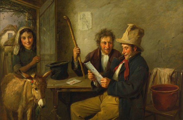 Main Product Photo of Donkey and dealer  Painting by Charles Hunt