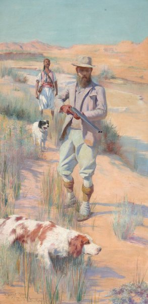 Hunter in North Africa  by Charles James Theriat - Hand-Painted Oil Painting Reproduction