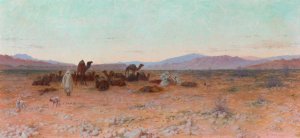 In the Desert by Charles James Theriat Oil Painting