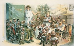 Come in, boys, warm up, and have a little Christmas cheer! by Charles Jay Taylor Oil Painting