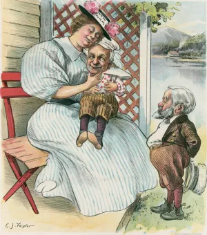 She has a presidential pet of her own by Charles Jay Taylor Oil Painting