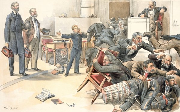 Main Product Photo of The only thing that would scare our thick-skinned senators  Painting by Charles Jay Taylor