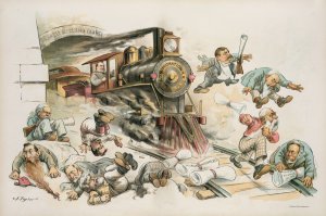 They can't hold up this train! by Charles Jay Taylor Oil Painting