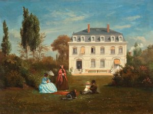 In the Garden by Charles Jean Mercier Oil Painting