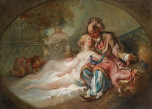 The Turkish In Love by Charles-Joseph-Dominique Eisen Oil Painting