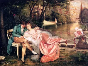 Flirtation by Charles Joseph Soulacroix - Oil Painting Reproduction