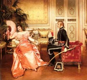 The Flirtation by Charles Joseph Soulacroix - Oil Painting Reproduction