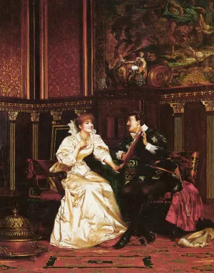 The Pearl Necklace by Charles Joseph Soulacroix Oil Painting