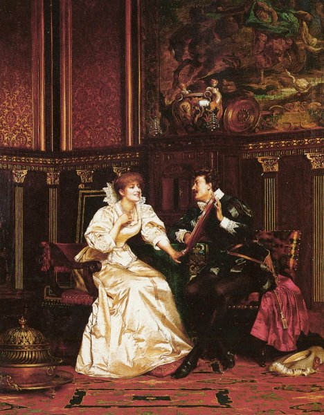 The Pearl Necklace by Charles Joseph Soulacroix - Hand-Painted Oil Painting Reproduction
