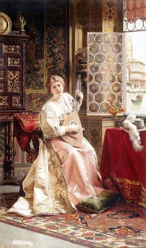 The Serenade by Charles Joseph Soulacroix Oil Painting
