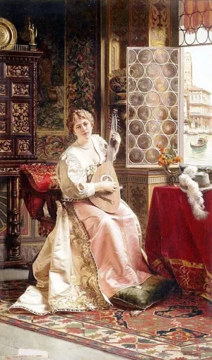 The Serenade by Charles Joseph Soulacroix Oil Painting
