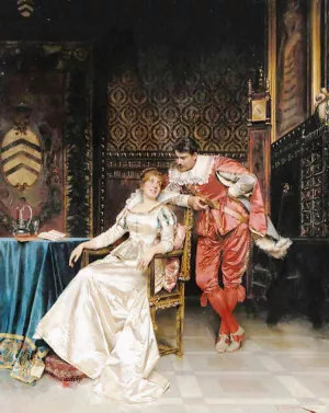 The Suitor by Charles Joseph Soulacroix - Oil Painting Reproduction