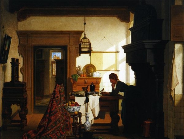 Main Product Photo of The Pet Bird Painting by Charles Joseph Grips
