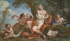 A Personification Of Music by Charles-Joseph Natoire Oil Painting