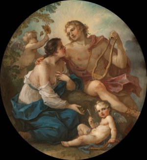 Apollo and Clythia by Charles-Joseph Natoire Oil Painting