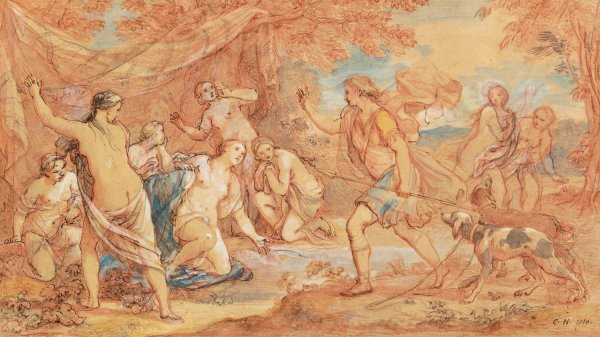 Main Product Photo of Diana And Actaeon Painting by Charles-Joseph Natoire