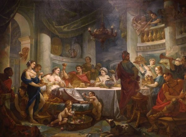Main Product Photo of Le repas de Cleopatre et de Marc-Antoine  Painting by Charles-Joseph Natoire
