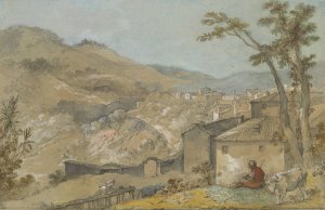 Marino and the Alban Hills by Charles-Joseph Natoire Oil Painting