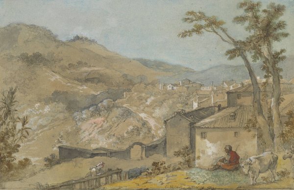 Main Product Photo of Marino and the Alban Hills  Painting by Charles-Joseph Natoire