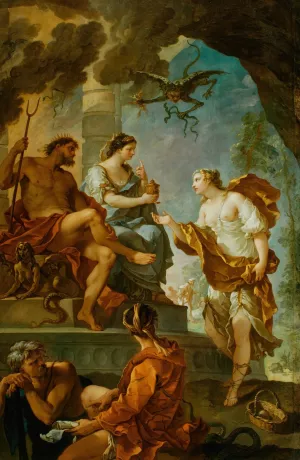 Psyche Obtaining the Elixir of Beauty from Proserpine by Charles-Joseph Natoire Oil Painting