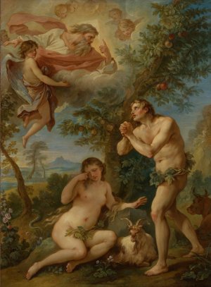 The Rebuke of Adam and Eve by Charles-Joseph Natoire Oil Painting