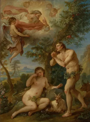 The Rebuke of Adam and Eve by Charles-Joseph Natoire Oil Painting