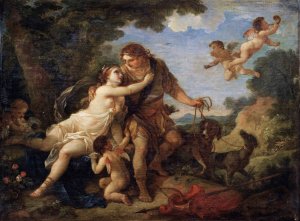 Venus and Adonis by Charles-Joseph Natoire Oil Painting