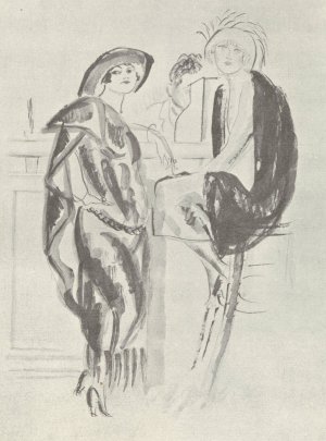Two women at a bar by Charles Laborde Oil Painting