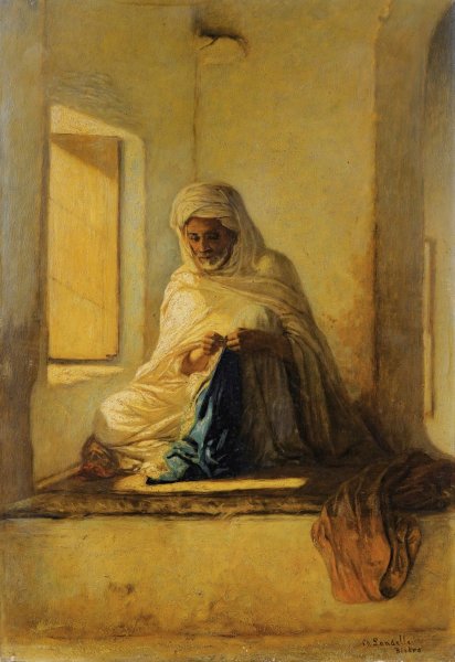 Arab Tailor by Charles Landelle - Hand-Painted Oil Painting Reproduction