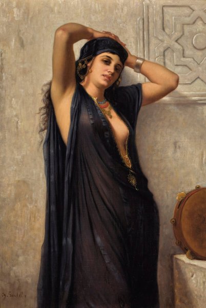 L'orientale by Charles Landelle - Hand-Painted Oil Painting Reproduction