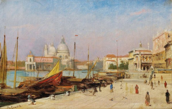 View Of Venice by Charles Landelle - Hand-Painted Oil Painting Reproduction