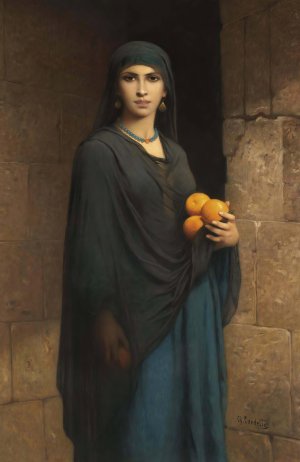 Woman With Oranges by Charles Landelle Oil Painting