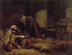 The Dying Warrior by Charles Landseer - Oil Painting Reproduction