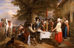 The Eve of the Battle of Edge Hill, 1642 Oil painting by Charles Landseer