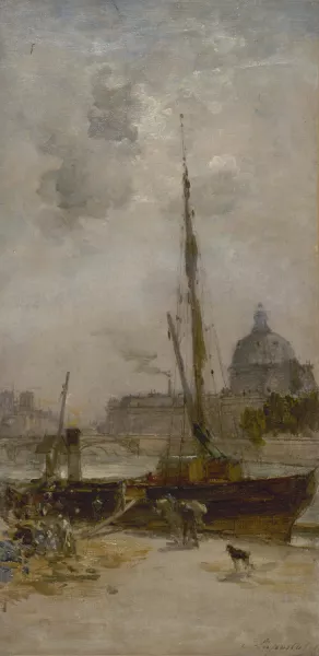 Le port Saint-Nicolas Oil painting by Charles Lapostolet