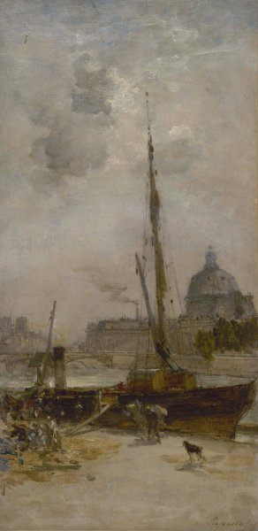 Le port Saint-Nicolas  by Charles Lapostolet - Hand-Painted Oil Painting Reproduction