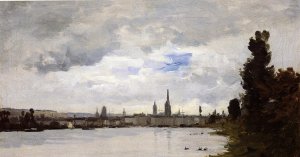 View of Rouen by Charles Lapostolet Oil Painting