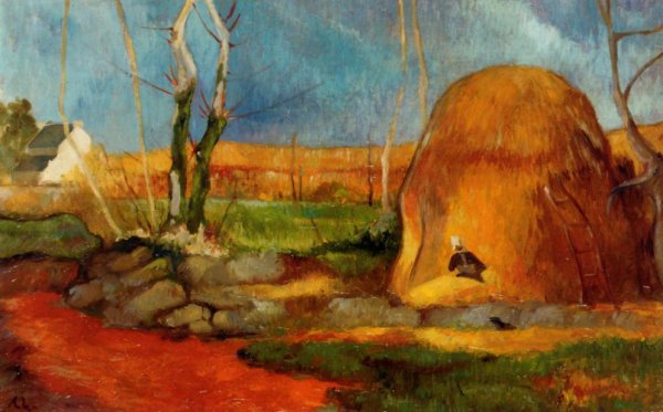Harvest in Brittany by Charles Laval - Hand-Painted Oil Painting Reproduction