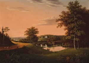 Point Breeze, the Estate of Joseph Napoleon Bonaparte at Bordentown, New Jersey by Charles Lawrence Oil Painting