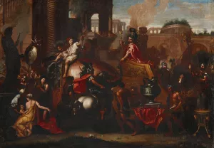 The Triumph of Alexander the Great in Babylon by Charles Le Brun (Follower) Oil Painting