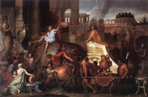 Entry of Alexander into Babylon by Charles Le Brun Oil Painting