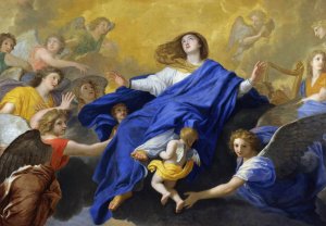L'assomption by Charles Le Brun Oil Painting