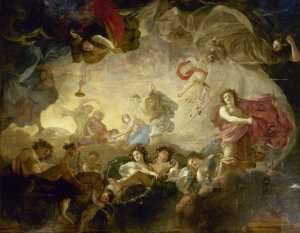 Le Lever de l'Aurore, dit aussi Apollon et les Heures by Charles Le Brun Oil Painting