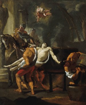 Martyre de saint Jean l'evangeliste, a la porte Latines by Charles Le Brun Oil Painting