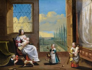 The Allegory of Childhood by Charles Le Brun Oil Painting