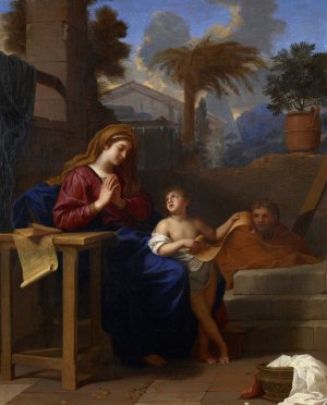 The Holy Family in Egypt by Charles Le Brun Oil Painting