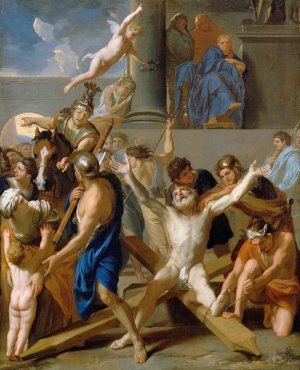The Martyrdom of Saint Andrew by Charles Le Brun Oil Painting